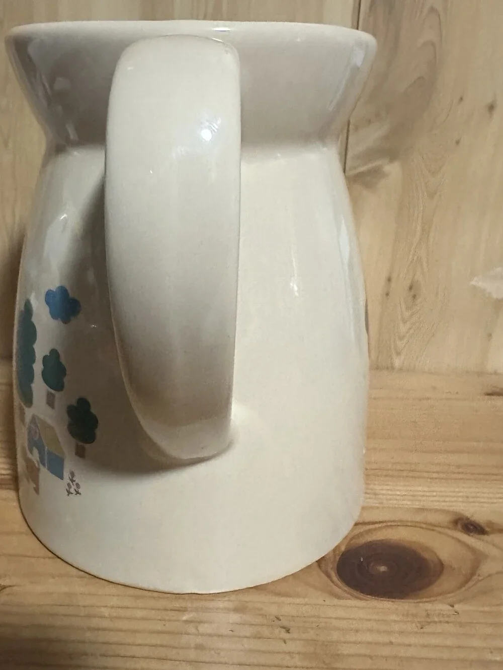 Vintage 80’s  Pitcher Farm House Kitsch Cottage Dog Cat Flower Pot Vermillion 6”